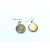 Earrings Silver 925 Sterling Dangle Drop Women Mother of Pearl MOP Stone B579